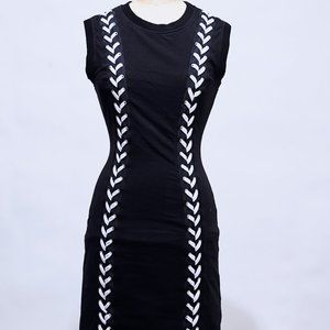Love Moschino Black Lace Up Shift Dress Size 4